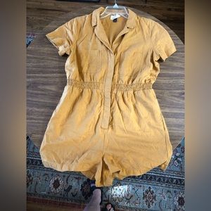 Short Utility Suit | Boiler Suit | Romper | Jumper | Buttoned • Brown • M